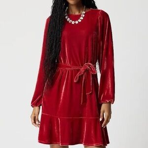 J. Crew Red Velvet Mini Dress